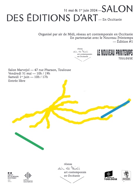 Affiche du 1er Salon des Éditions d'art en Occitanie (2024) organisées par le réseau Air de Midi où participe TA Édition